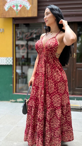 Vestido Longo Sharmila Vermelho